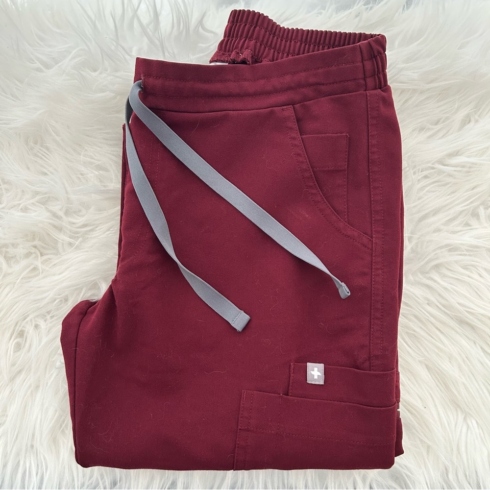 Figs Yola Skinny Scrub Pants Burgundy XXSP